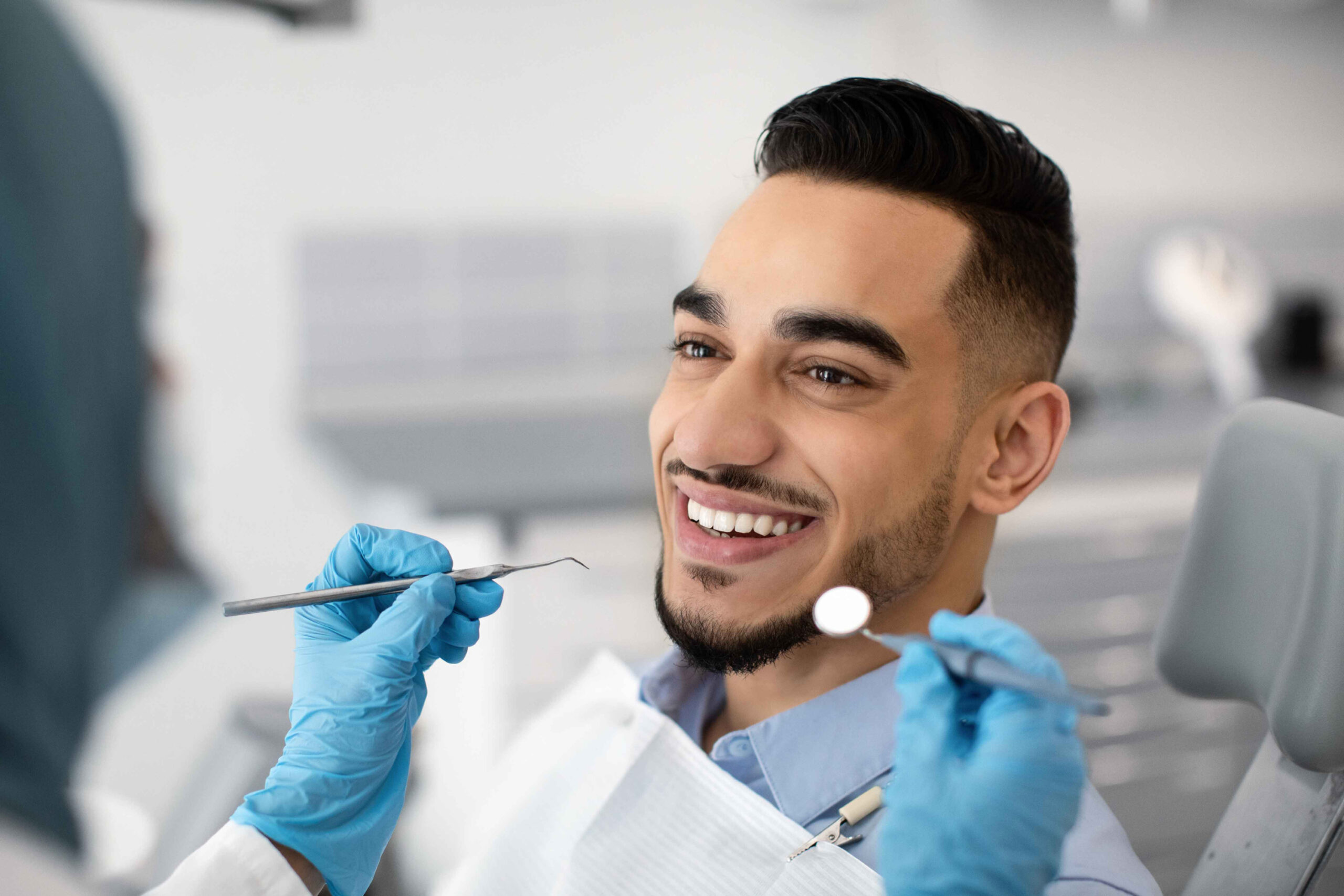 Smiling Man at Dentist